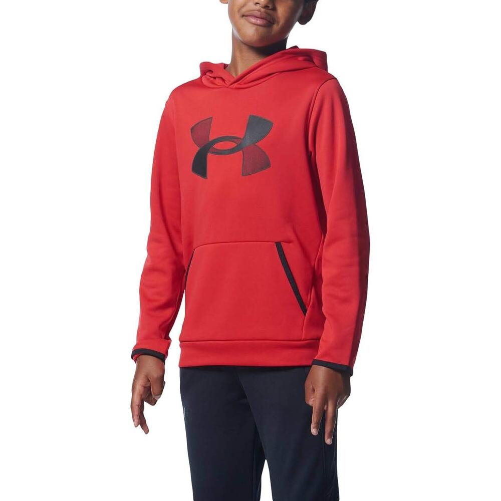 Under Armour Boys MEDIUM Fleece Hoodie, Red / Black